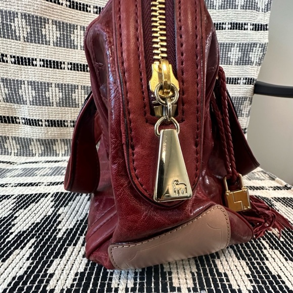 L.A.M.B. Red leather boston/bowler style bag - Picture 7 of 13